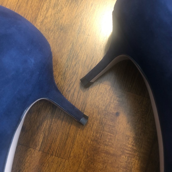 NWOB $695 GIANVITO ROSSI Ellipsis 55 Suede Pump Heels in Navy Blue - Picture 13 of 15